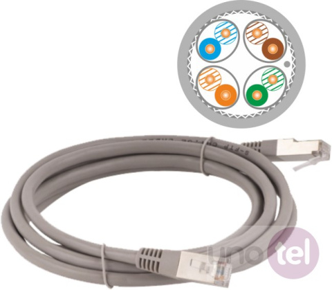 Patchcord S FTP Kat 6A LSOH 3m Szary ALANTEC Unotel Pl